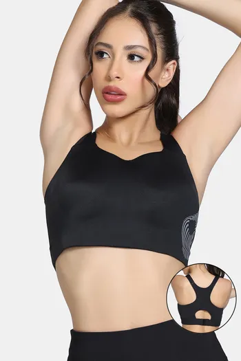 Buy Zelocity High Impact Moisture Wicking Sports Bra - Jet Black
